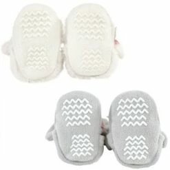 Hudson Baby Infant Girl Animal Fleece Booties 2-Pack, Gray Elephant Lamb -Kids' Shoes Official Shop unnamed file 4137