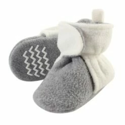 Hudson Baby Baby and Toddler Cozy Fleece Booties, Cream Heather Gray