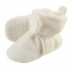 Hudson Baby Baby and Toddler Cozy Fleece and Sherpa Booties, Cream