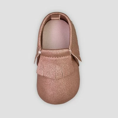 Baby Girls' Faux Leather Fringe Moccasin Shoes - Cat & Jack™ 3 Baby Girls' Faux Leather Fringe Moccasin Shoes - Cat & Jack™