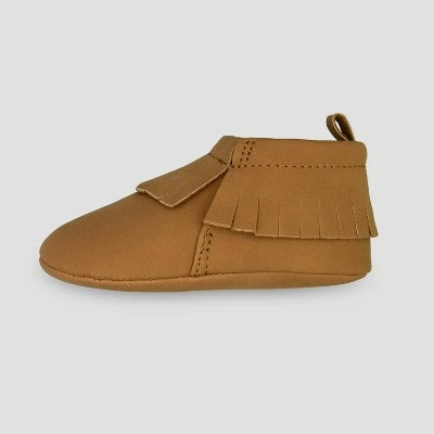 Baby Girls' Moccasin Crib Shoes - Cat & Jack™ Gray 4 Baby Girls' Moccasin Crib Shoes - Cat & Jack™ Gray - Image 2