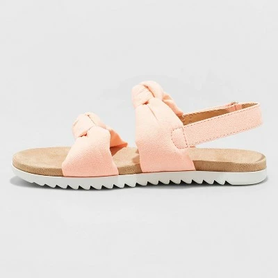 Girls' Elena Footbed Sandals - Cat & Jack™ Coral Pink 3 Girls' Elena Footbed Sandals - Cat & Jack™ Coral Pink