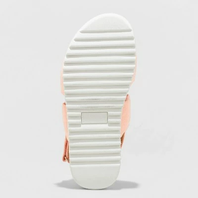 Girls' Elena Footbed Sandals - Cat & Jack™ Coral Pink 5 Girls' Elena Footbed Sandals - Cat & Jack™ Coral Pink - Image 3