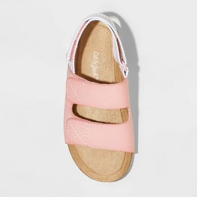 Toddler Girls' Amoura Rainbow Footbed Sandals - Cat & Jack™ Pink 4 Toddler Girls' Amoura Rainbow Footbed Sandals - Cat & Jack™ Pink - Image 2