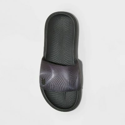 Kids' Cypress Slip-On Slide Sandals - All in Motion™ Black/white 4 Kids' Cypress Slip-On Slide Sandals - All in Motion™ Black/white - Image 2