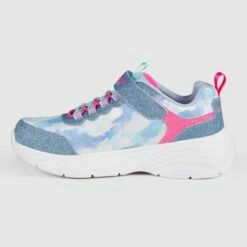 Girls' S Sport By Skechers Annalise Rainbow Shapes Print Apparel Sneakers - Blue