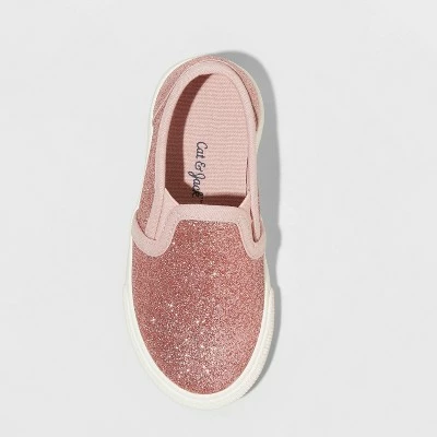 Toddler Girls' Madigan Slip-On Glitter Apparel Sneakers - Cat & Jack™ Pink 4 Toddler Girls' Madigan Slip-On Glitter Apparel Sneakers - Cat & Jack™ Pink - Image 2