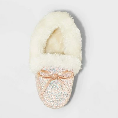 Toddler Girls' Medora Moccasin Slippers - Cat & Jack™ Pink 4 Toddler Girls' Medora Moccasin Slippers - Cat & Jack™ Pink - Image 2