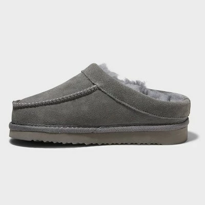 Kids' dluxe by dearfoams Vancouver Genuine Shearling Clog Slippers Gray 3 Kids' dluxe by dearfoams Vancouver Genuine Shearling Clog Slippers Gray