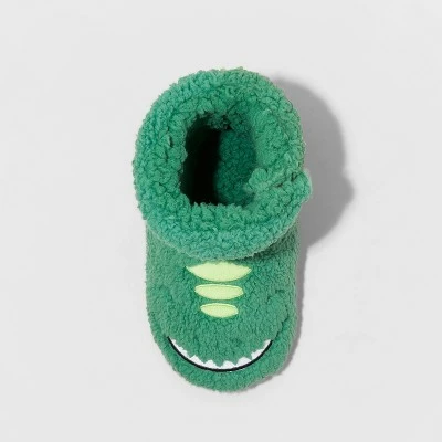 Toddler Boys' Dawson Dinosaur Bootie Slippers - Cat & Jack™ Green 4 Toddler Boys' Dawson Dinosaur Bootie Slippers - Cat & Jack™ Green - Image 2