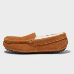 Kids' dluxe by dearfoams Jasper Genuine Shearling Moccasin Slippers Brown