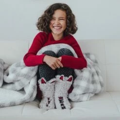 MUK LUKS Kid's Family Sherpa Slipper Sock -Kids' Shoes Official Shop unnamed file 5395