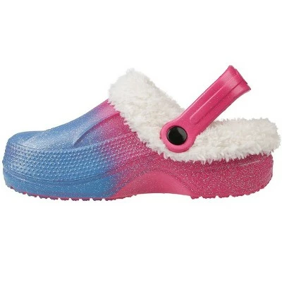 Rampage Toddler Girl's Cute And Comfy Rainbow Glitter Clogs With Sherpa Lining Waterproof Easy Slip-On 4 Rampage Toddler Girl's Cute And Comfy Rainbow Glitter Clogs With Sherpa Lining Waterproof Easy Slip-On - Image 2