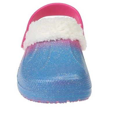 Rampage Toddler Girl's Cute And Comfy Rainbow Glitter Clogs With Sherpa Lining Waterproof Easy Slip-On 5 Rampage Toddler Girl's Cute And Comfy Rainbow Glitter Clogs With Sherpa Lining Waterproof Easy Slip-On - Image 3
