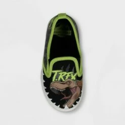 Toddler Boys' Jurassic World Twin Gore Slip-On Apparel Sneakers - Black/Lime Green -Kids' Shoes Official Shop unnamed file 665