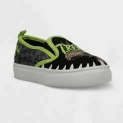 Toddler Boys' Jurassic World Twin Gore Slip-On Apparel Sneakers - Black/Lime Green -Kids' Shoes Official Shop unnamed file 670