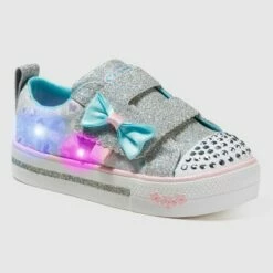 Toddler Girls' S Sport By Skechers Micaela Heart Print Apparel Sneakers - Silver -Kids' Shoes Official Shop unnamed file 893