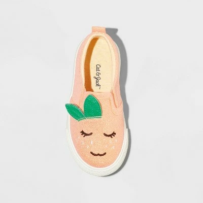 Toddler Girls' Vivian Fruit Print Slip-On Apparel Sneakers - Cat & Jack™ Orange 4 Toddler Girls' Vivian Fruit Print Slip-On Apparel Sneakers - Cat & Jack™ Orange - Image 2